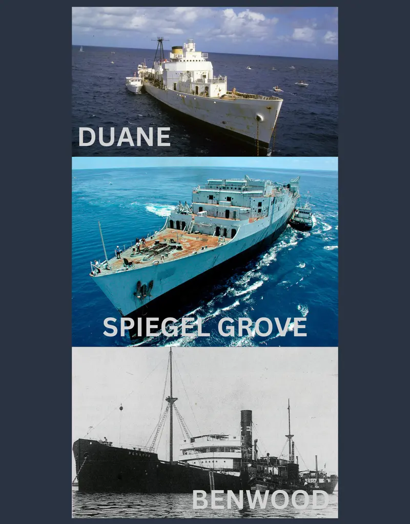 The Duane, a retired Coast Guard cutter, before sinking