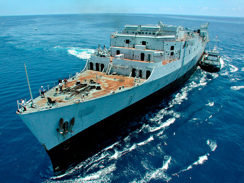 a large ship in a body of water